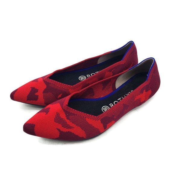 Rothy's Shoes - Rothy's The Point Red Camo  Womens 9.5 Flats Shoes